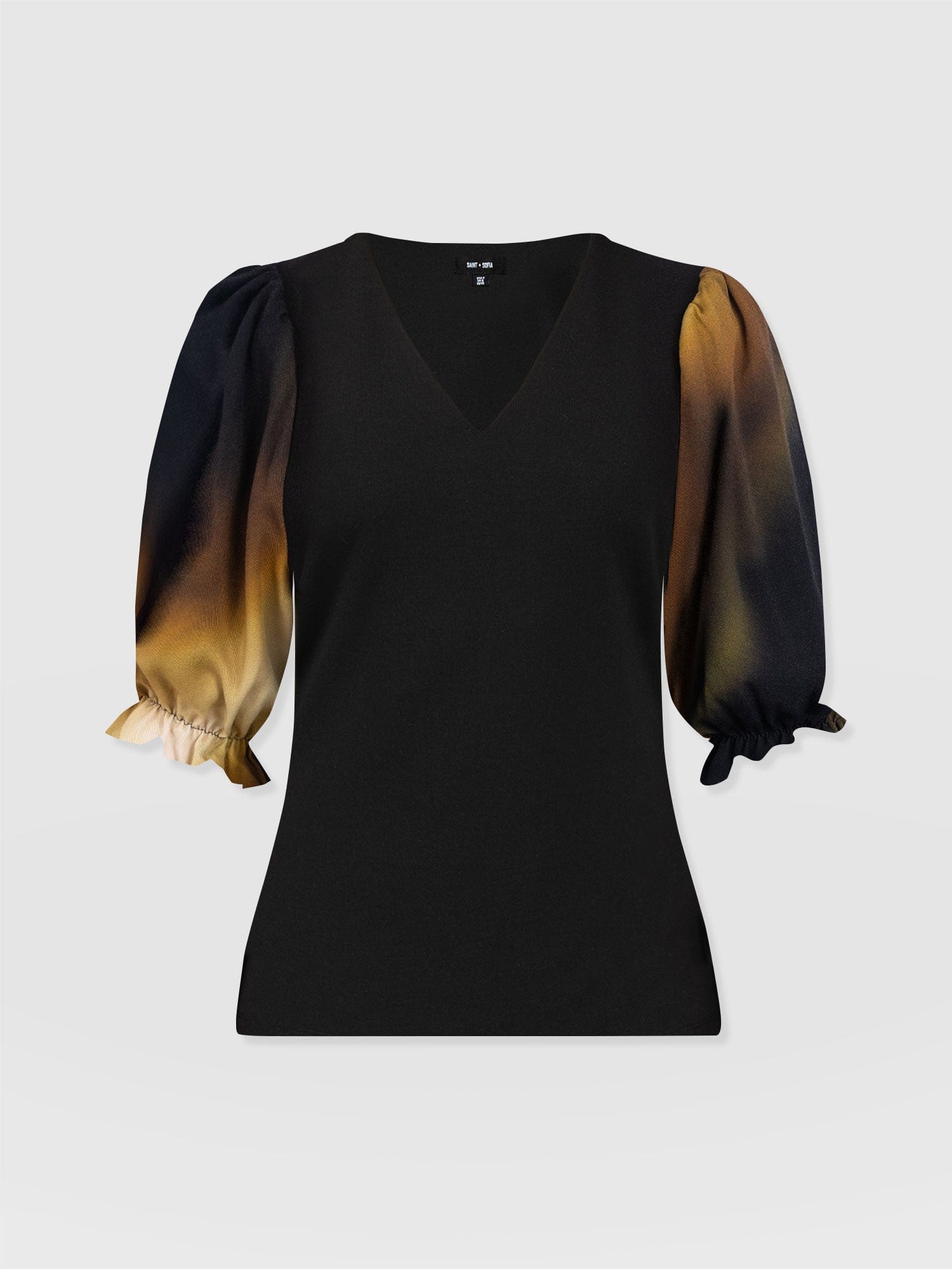 Tori Puff Sleeve Top - Yellow Gradient - Women's T-shirts | Saint + Sofia® USA